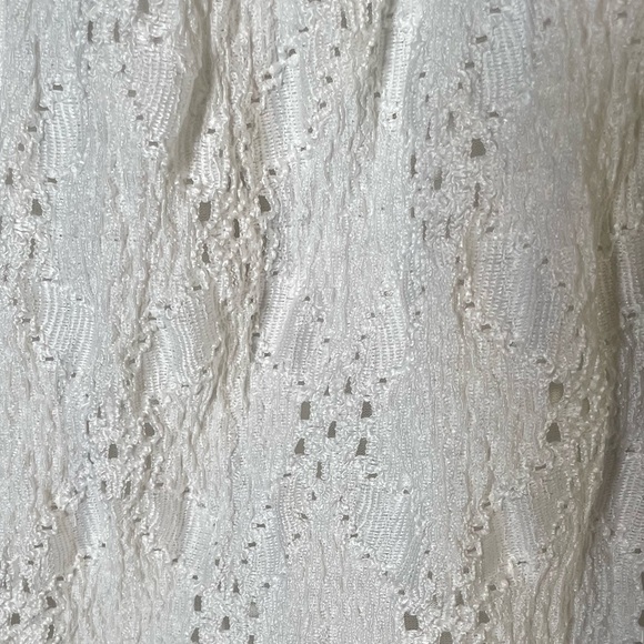 Anthropologie Maeve Eyelet Mini Dress Sz XS White Puff Short Sleeve Flowy Boho - Picture 7 of 15